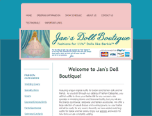 Tablet Screenshot of jansdollboutique.com